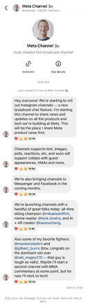 Цукерберг анонсував канали в Instagram, а згодом – у Messenger і Facebook /Фото 1