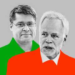 Юрій Городніченко і Баррі Айхенгрін, професори університету Берклі про українську «воєнну» економіку, майбутнє відновлення та ризики світової кризи. /Колаж Анна Наконечна