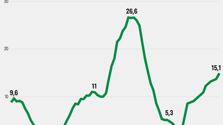 Годовая инфляция в апреле ускорилась до 15,1%