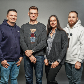 Команда MauDau: Олександр Василенко – СЕО (ліворуч), Олександр Дресв'янський – фіндир, Наталія Олійник – директорка з HR, Дмитро Москаленко – CPTO. /надано MAUDAU