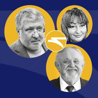 Ігор Коломойський, Арон Майберг і Ганна Борисонник /Коллаж Анна Наконечная