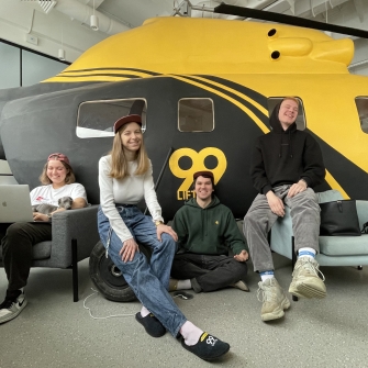 Команда Mindist, зліва направо: Дарія Масленникова, Юлія Овчаренко, Віталій Рожевський, Влад Соломаха