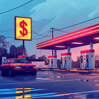 Ціни на пальне, АЗС /Зображення згенеровано ШІ Midjourney в співавторстві з Анастасією Савеленко