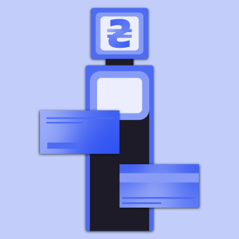 термінал, банк, готівка /колаж Стася Савеленко