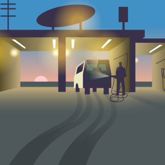 Автомийка самообслуговування, Lux Wash, ICW /иллюстрация Илья Колесник для Forbes Ukraine