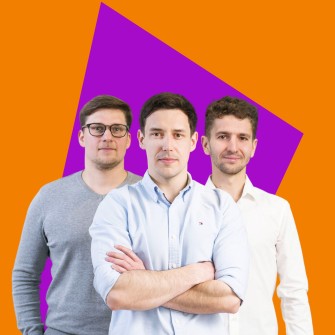 Засновники BUKI Кирило Лазарєв (зліва), Вадим Синжерецький та Олександр Ярусевич. Ілюстрація Анна Наконечна /Олександр Чекменьов