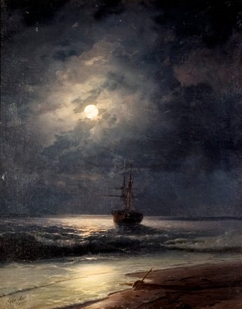 «Судно на якоре», 1885. Иван Айвазовский