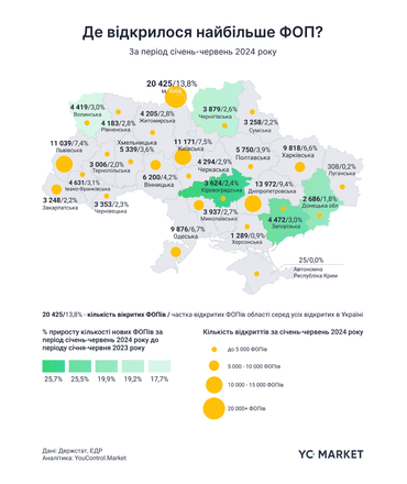 Открытие ФЛП в Украине выросло на 11% в первом полугодии. Лидер по приросту – образовательный сектор /Фото 2
