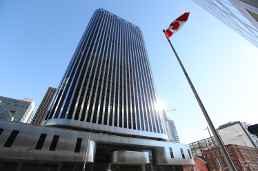 Штаб-квартира Shopify, канадського техногіганта, який займається розробкою програмного забезпечення для онлайн і роздрібних магазинів та платформи онлайн-торгівлі, в Оттаві, Онтаріо, Канада, 14 лютого 2023 року. /Getty Images