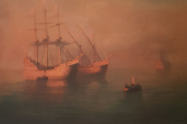 «Прибуття флотилії Колумба», 1880. Іван Айвазовський