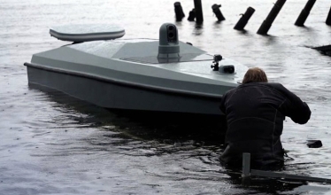 Новый USV-дрон Magura V5 украинского производства, скриншот с видео CNN