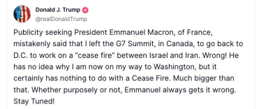 Трамп достроково покинув саміт G7. Підсумки його візиту /Фото 1