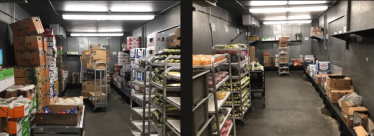 Фото слева: так выглядел склад одного из овощных магазинов до того, как начали использовать Afresh. Фото справа: после использования ИИ-стартапа Afresh. Фото Afresh