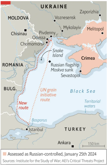 Временный морской коридор. /Инфографика The Economist