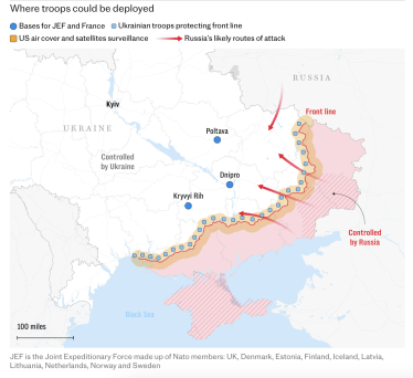 Стармер пропонує розгортання до 30 000 європейських військових в Україні. The Telegraph дізнався деталі плану /Фото 1