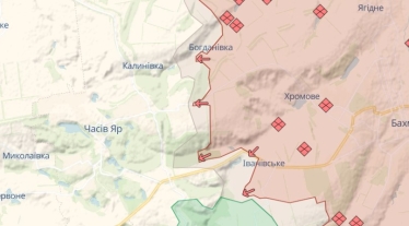 Наступ Росії на Часів Яр на Донбасі. /Deep State Map