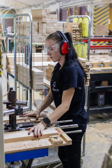 Жінки на виробництві меблів, меблі