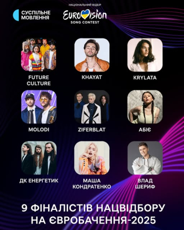 Евровидение-2025. Суспільне назвало финалистов нацотбора /Фото 1