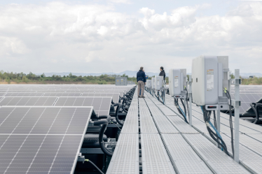 В солнечную погоду станция производит энергию, которой достаточно для 7500 домов. /Getty Images