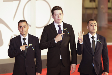 Брати Раміл та Аміл Насірови і Антоніо Лукіч на Венеційському кінофестивалі в програмі «Горизонти» /Getty Images