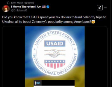 Маск поширив відео про нібито оплату USAID поїздок знаменитостей до України. ЦПД заявив, що це фейк /Фото 1