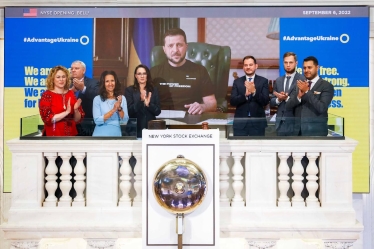 Зеленський презентував платформу залучення інвестицій на відкритті торгів Нью-Йоркської фондової біржі /Фото 1