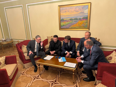 Зеленський, Еммануель Макрон, Кір Стармер, Дональд Туск, Фрідріх Мерц, Дональд Трамп /пресслужба МЗС