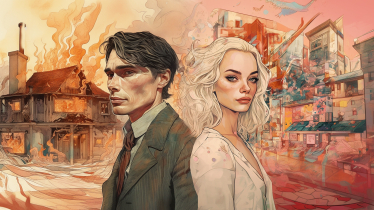 «Оппенгеймер» и «Барби» /Изображение сгенерировано ИИ Midjourney в сооавторстве с Александрой Карасевой