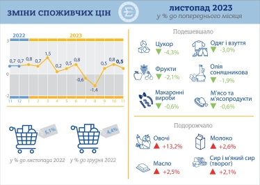 Инфляция в Украине в годовом измерении замедлилась до 5,1%, в ноябре потребительские цены выросли на 0,5% /Фото 1