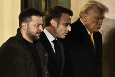 Володимир Зеленський Еммануель Макрон Дональд Трамп /Getty Images