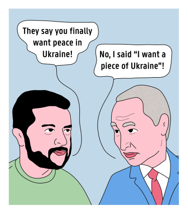 Зеленський, Путін, Трамп, війна /ілюстрація: Domien Delforge / instagram.com/studio_stoutpoep