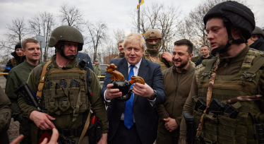 Борису Джонсон і Володимир Зеленський у Києві. /прес-центр Президента України