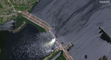 Водосховище Каховської ГЕС буде спустошено протягом чотирьох діб /MAXAR TECHNOLOGIES