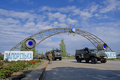 Російська військова техніка на території Запорізької АЕС, 1 травня 2022. /Фото Getty Images