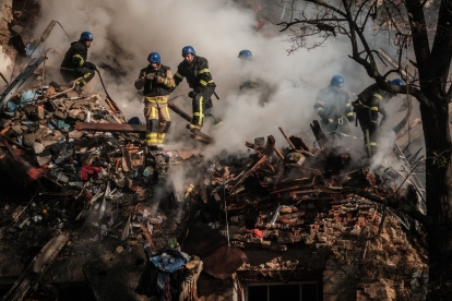 Іранські дрони-камікадзе обстріляли Київ 17 жовтня /Getty Images