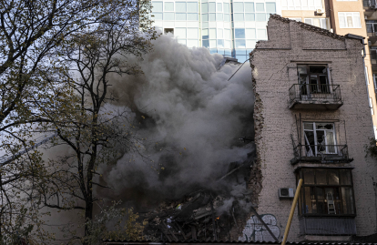Іранські дрони-камікадзе обстріляли Київ 17 жовтня /Getty Images