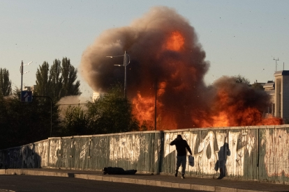 Іранські дрони-камікадзе обстріляли Київ 17 жовтня /Getty Images