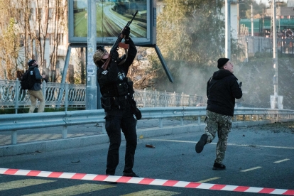 Іранські дрони-камікадзе обстріляли Київ 17 жовтня /Getty Images