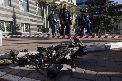 Іранські дрони-камікадзе обстріляли Київ 17 жовтня /Getty Images