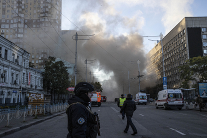 Іранські дрони-камікадзе обстріляли Київ 17 жовтня /Getty Images