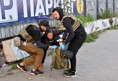Иранские дроны-камикадзе обстреляли Киев 17 октября /Getty Images