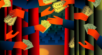 Театр Франка, проблема з перекупниками /иллюстрация Илья Колесник для Forbes Ukraine