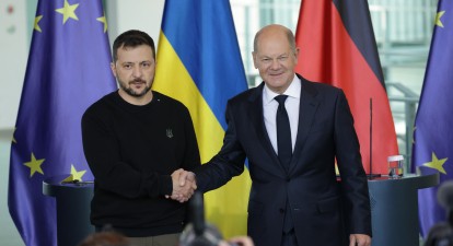 Канцлер Германии Олаф Шольц и президент Украины Владимир Зеленский, Берлин, 11 октября 2024 года /Getty Images