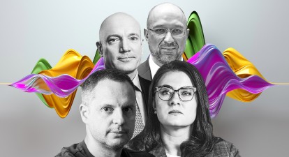 Томаш Фіала, Денис Шмигаль, Ростислав Шурма та Юлія Свириденко /иллюстрация Getty Images / Анна Наконечная