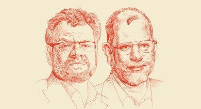 Петро Чернишов і Тайлер Коуен. /иллюстрация Илья Колесник для Forbes Ukraine