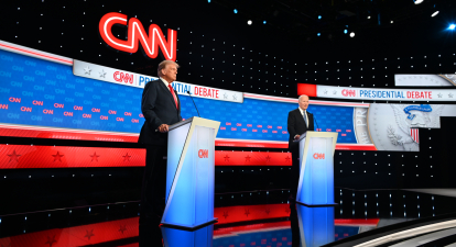 Дональд Трамп та Джо Байден на перших дебатах у виборчій кампанії президента США 2024 року /Getty Images