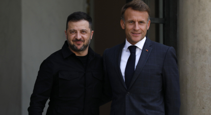 Владимир Зеленский и Эманнюэль Макрон. Париж, 3 сентября 2025 года /Getty Images