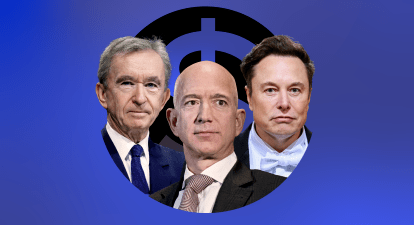 Перша трійка найбагатших людей світу: Ілон Маск, Бернар Арно, Джефф Безос. /Getty Images