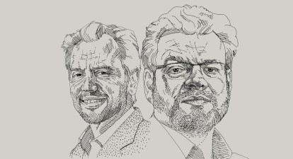 Луїджі Зінгалес і Петро Чернишов /ілюстрація Ілля Колесник для Forbes Ukraine