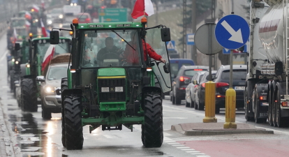 С 20 февраля польские фермеры заблокировали границу с Украиной /Getty Images